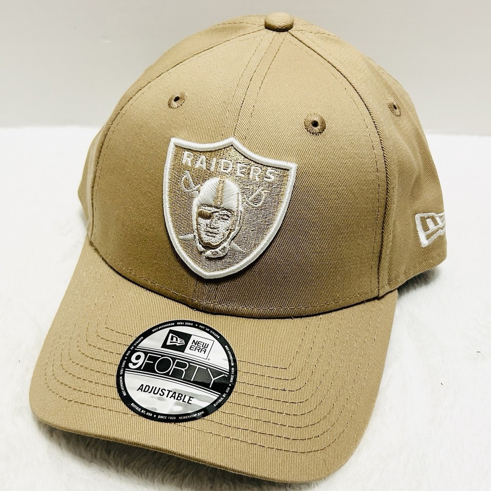 New Era Las Vegas Raiders Core Team 9FORTY Hat Cap Adjustable‎ Strap Beige NFL